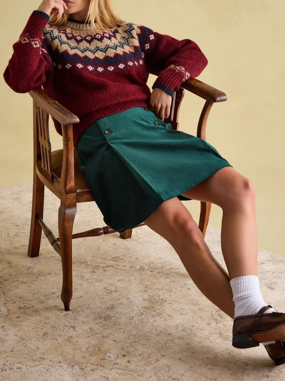 Navy/Camel Fairisle Pattern Jumper