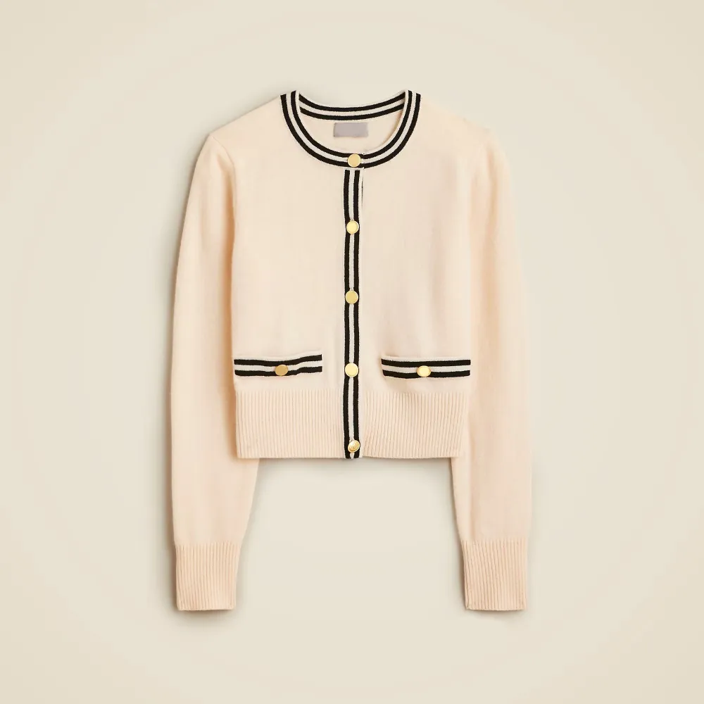 Cashmere Contrast Trim Cardigans