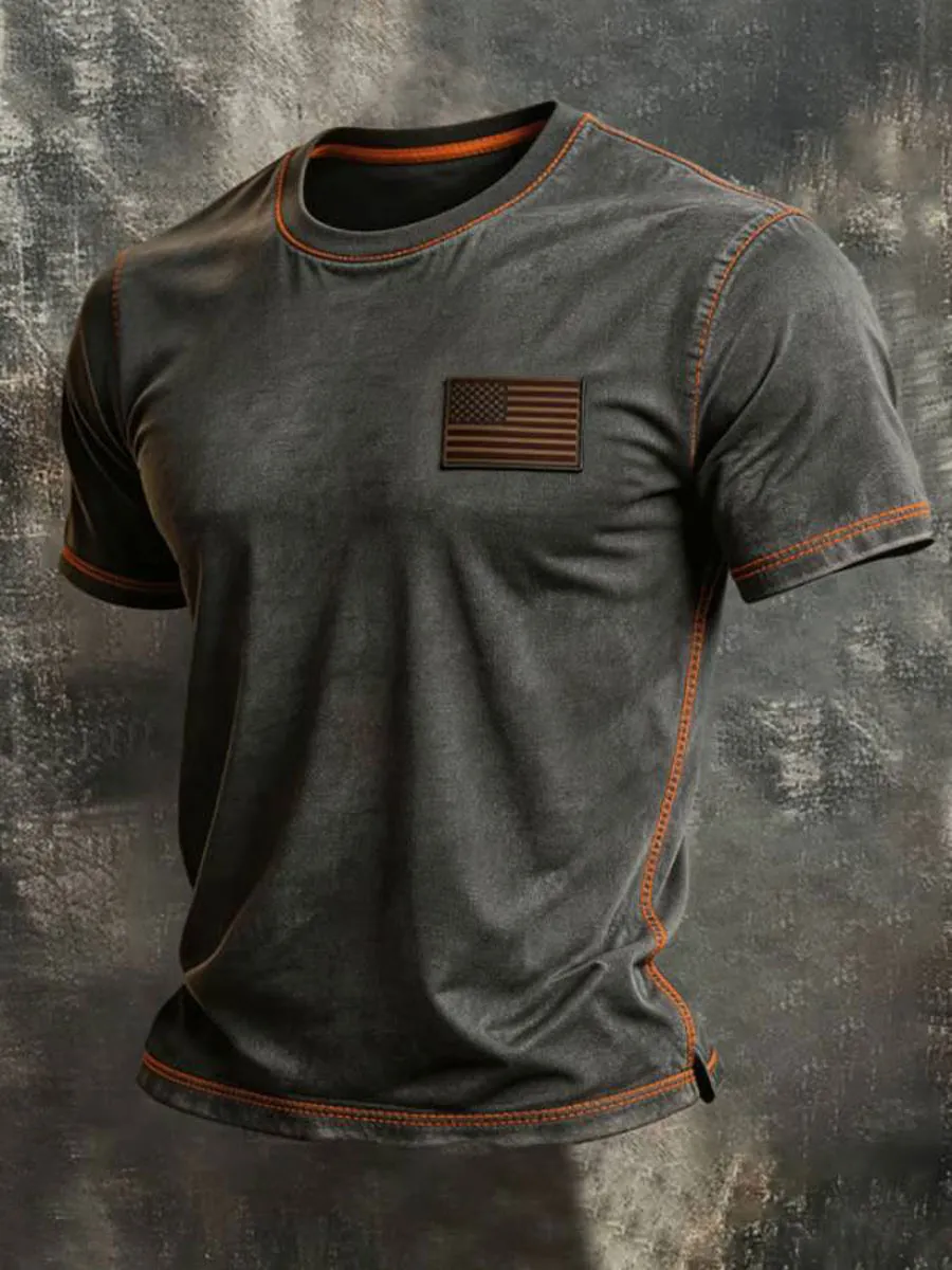 Men'S American Anniversary Short-Sleeve Crew Neck T-Shirt