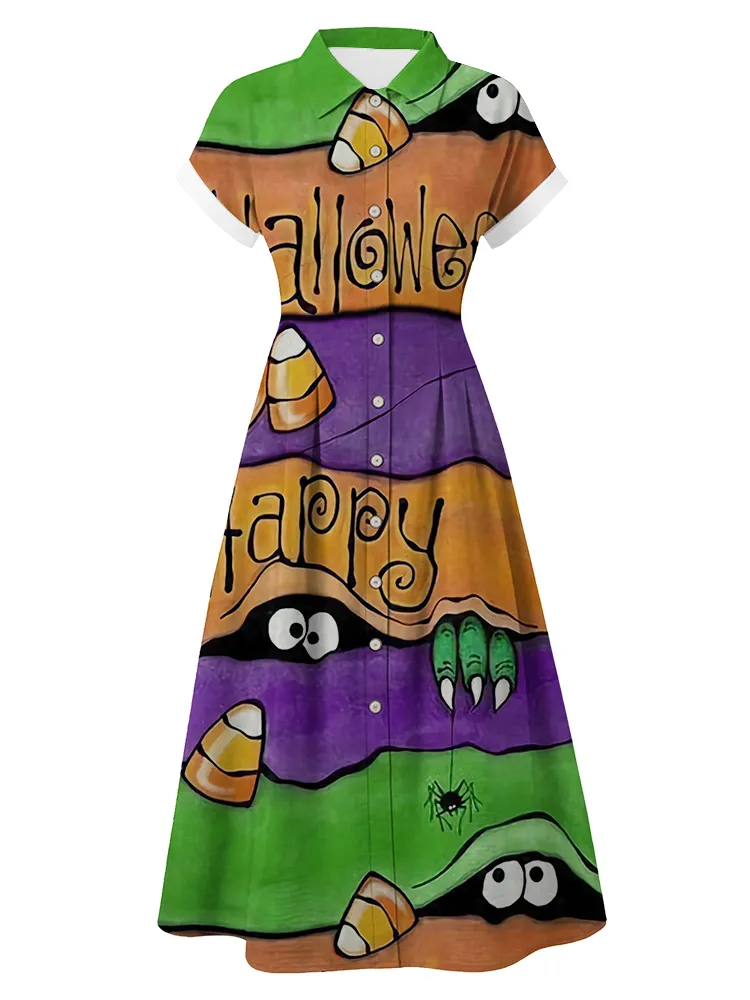 Women'S Artistic Casual Animation Splicing Dress