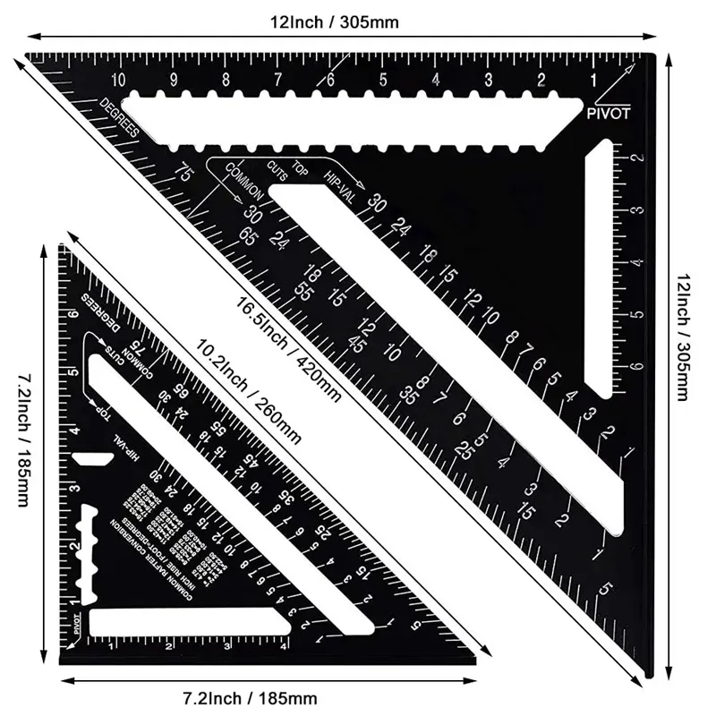 Aluminum Alloy Triangle Ruler