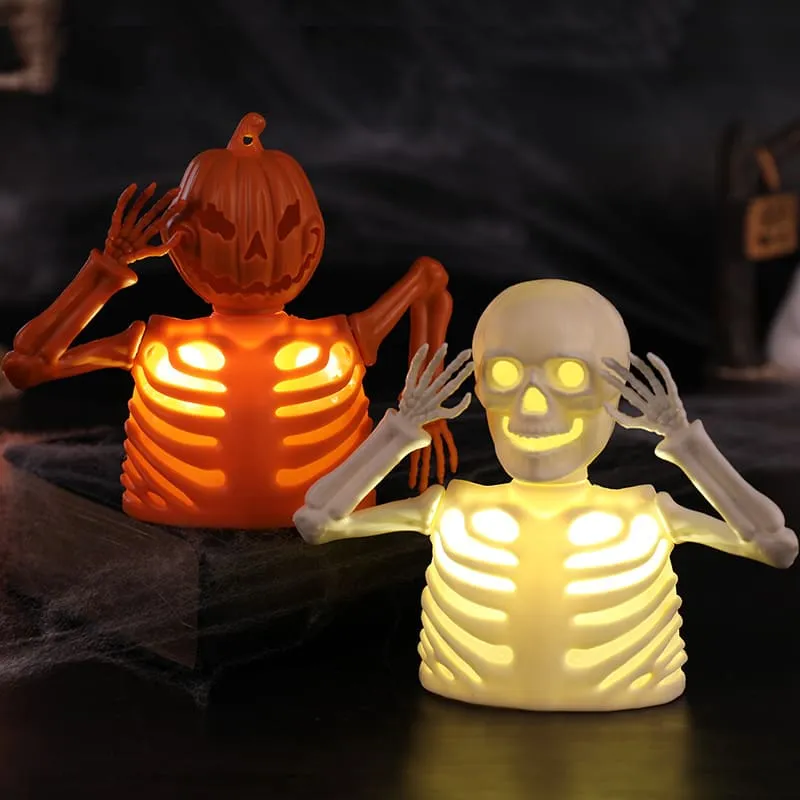 Halloween Pumpkin Skull Glowing Ornament Night Light