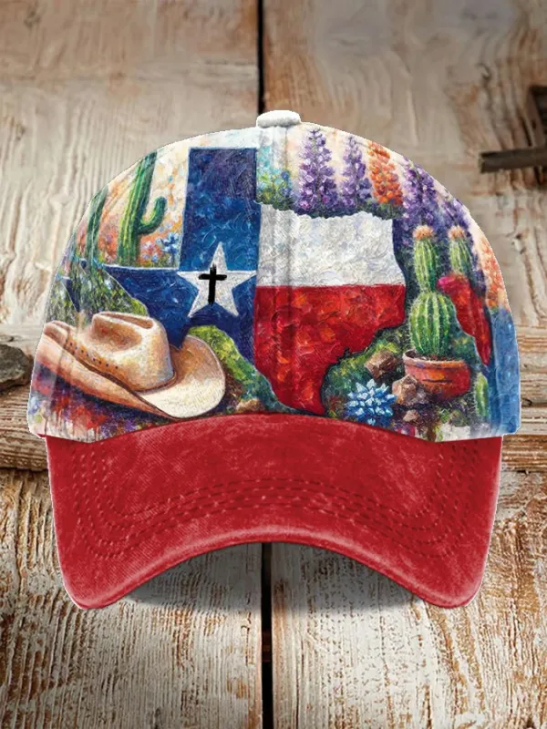 Unisex Texas Flag Print Contrast Hat