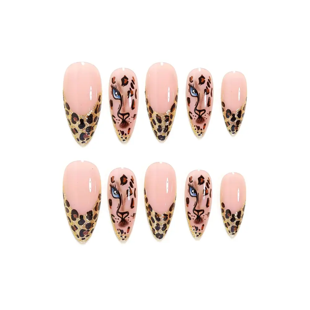 Nailhour 24Pcs French Autumn Medium Almond Press On Nails