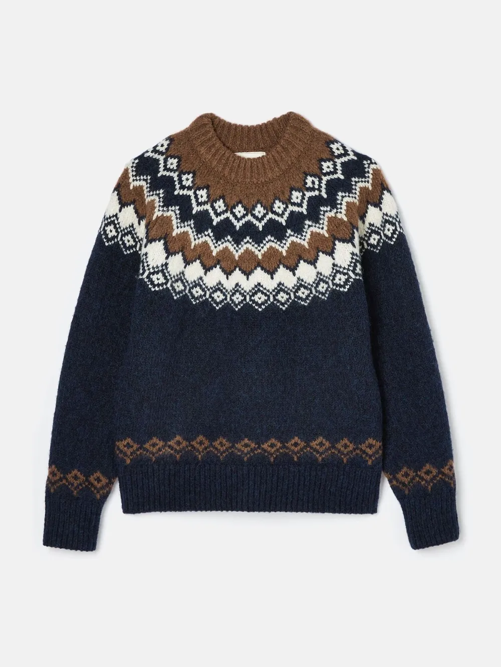 Navy/Camel Fairisle Pattern Jumper
