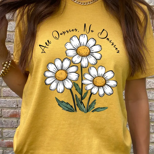 Casual Everyday Daisies Graphic Tee