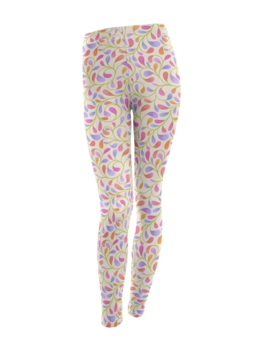 Colorful Abstract Leaf Leggings