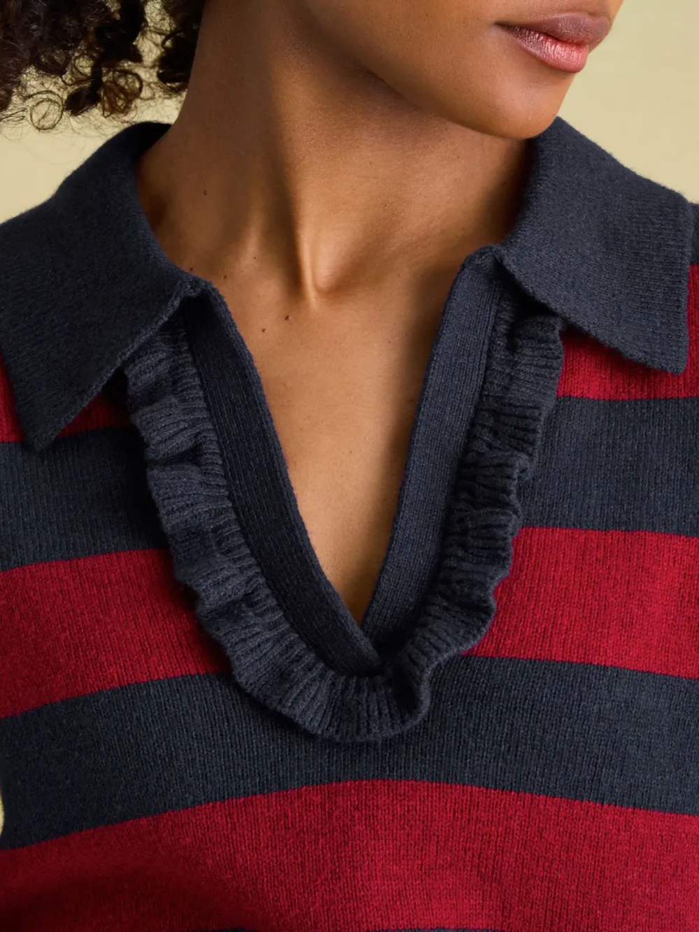 Striped V-Neck Striped Jumper