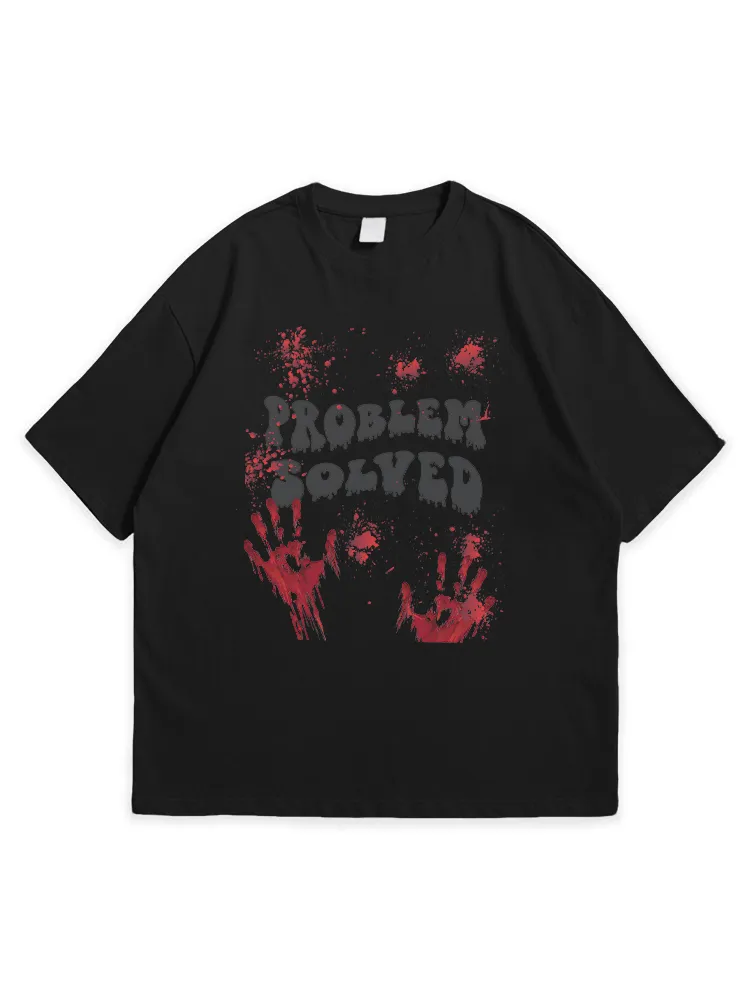 Men'S Halloween PROBLEM SOLYED Leisure Simple Round Neck Top Tshirt