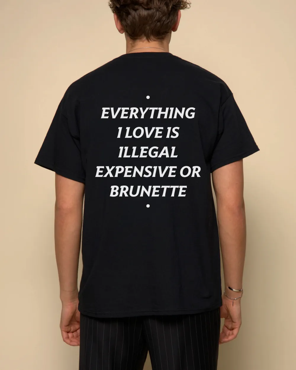 Men's EXPENSIVE OR BRUNETTE Print Casual Round Neck T-Shirt