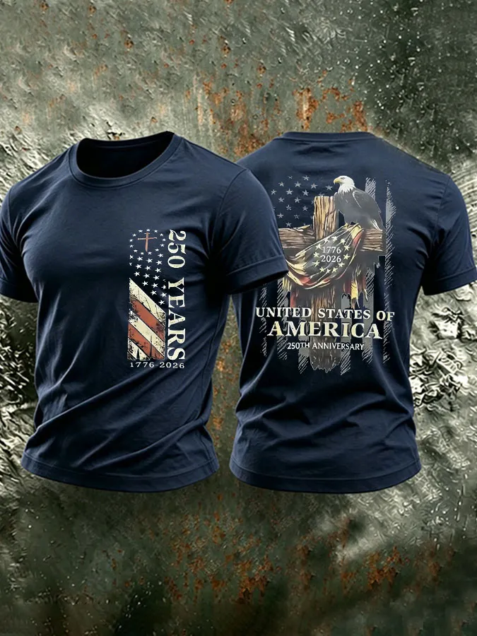 Men's America 250th Anniversary Printed Casual T-shirt