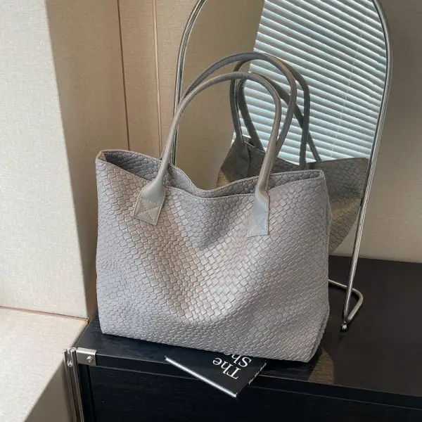 Utility Commuter Woven Textured Tote Bag