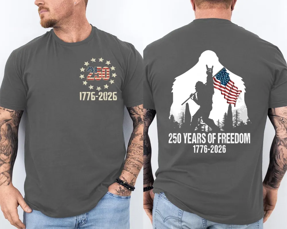 Men'S Casual American 1776-2026 Anniversary Printed Short Sleeved T-Shirt