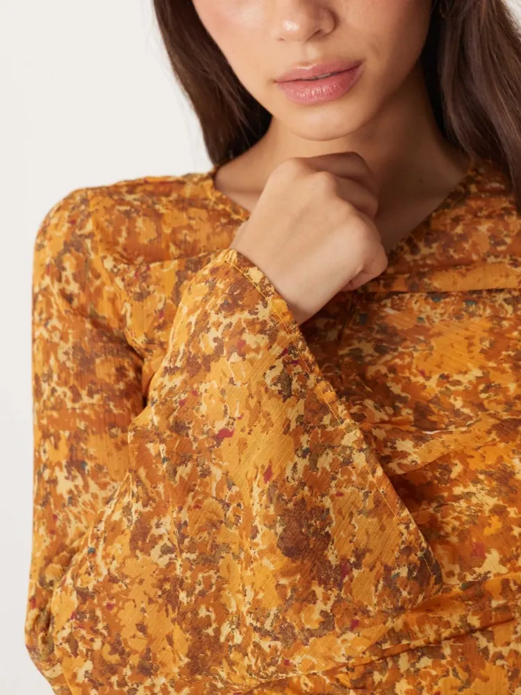 Ruffled Hem Floral Dress