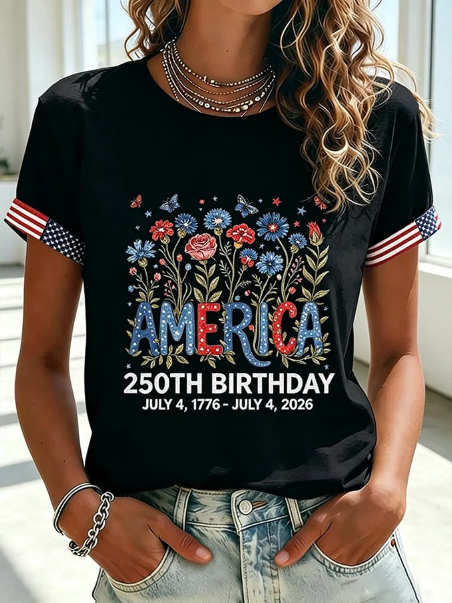 Women's American 250th Anniversary Printed T-Shirt