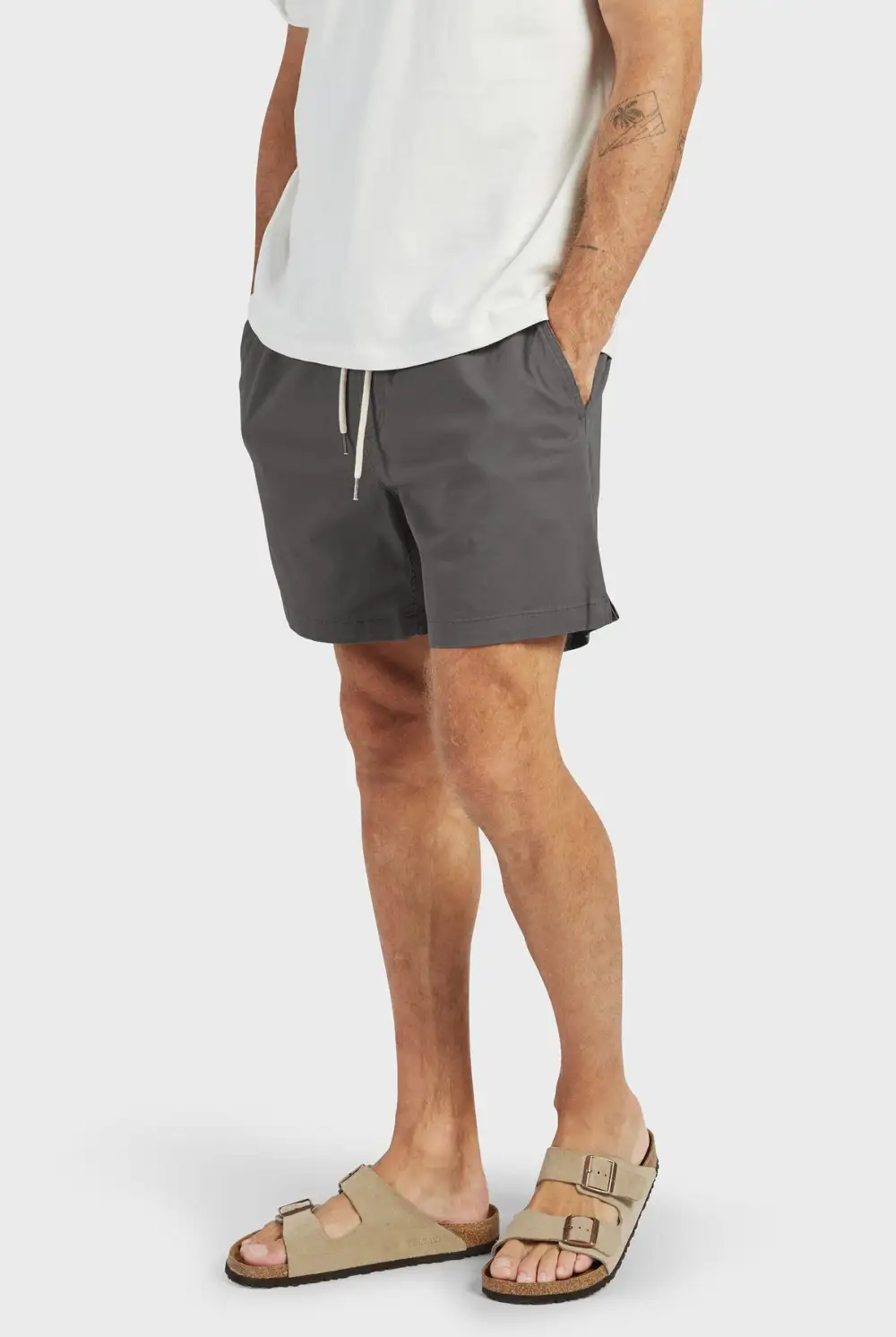 Khaki Cotton Drawstring Short