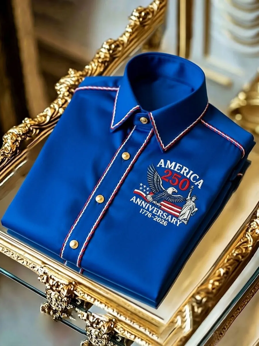 Men'S Retro 250Th Anniversary Of The United States Print Shirt