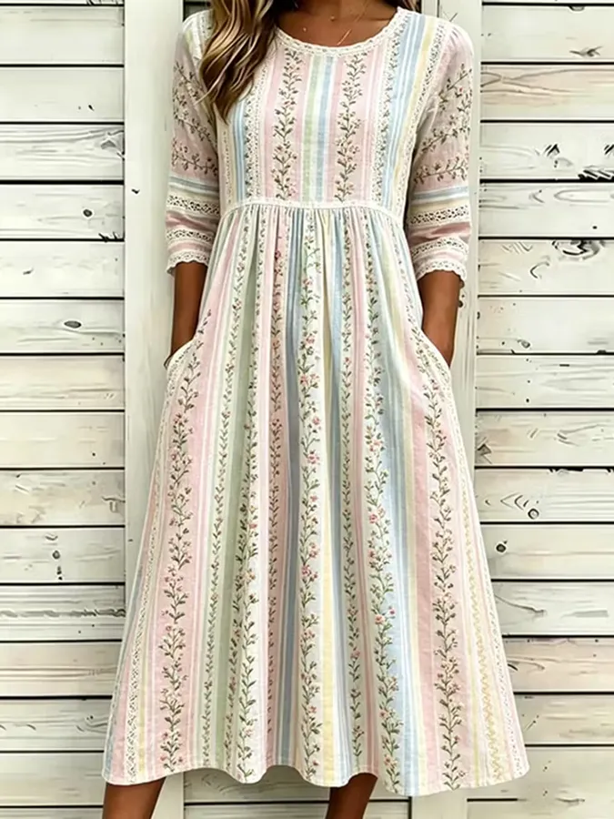 Women'S  Floral Printed Casual Dress