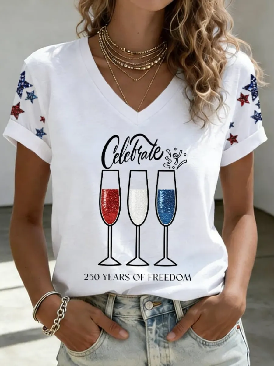 Women's American 250th Anniversary Printed T-Shirt
