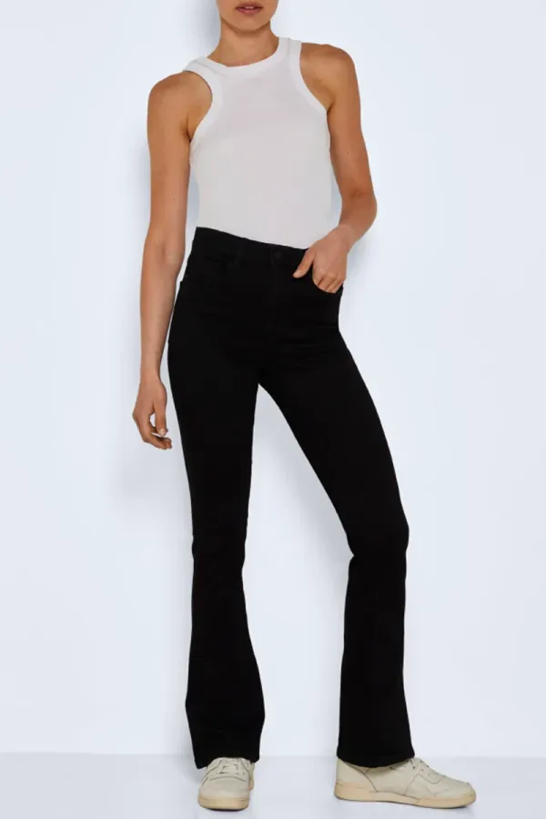 Black High Waist Flared Jeans