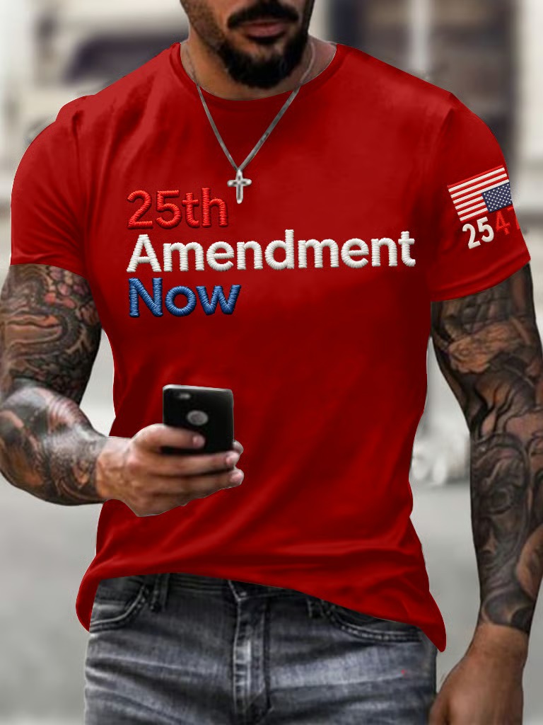 Men's 25 THE 47 25th Amendment Protest Print Casuasl T-Shirt - America 250