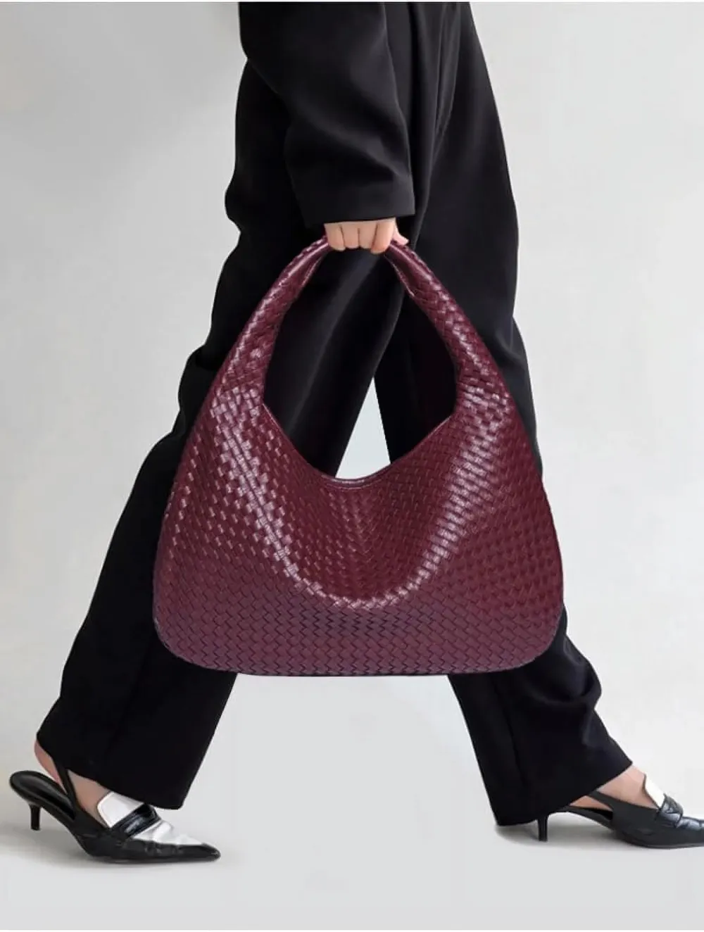 Leather Woven Handbag