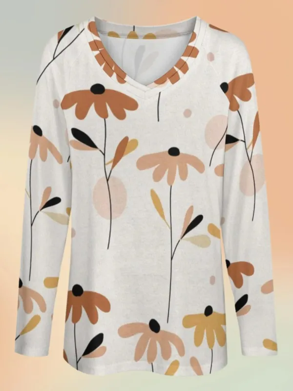 Boho Floral Long Sleeve T-Shirt