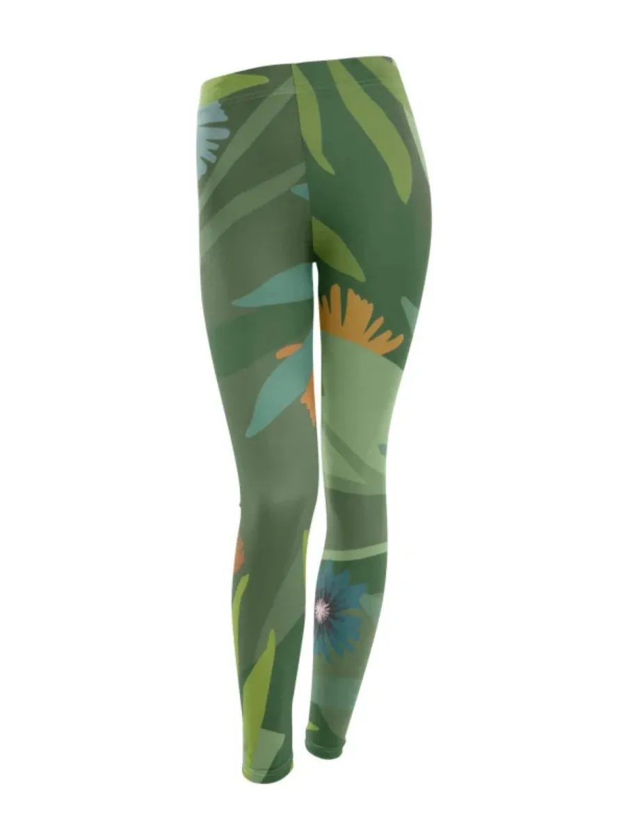 Artistic Tropical Print Leggings