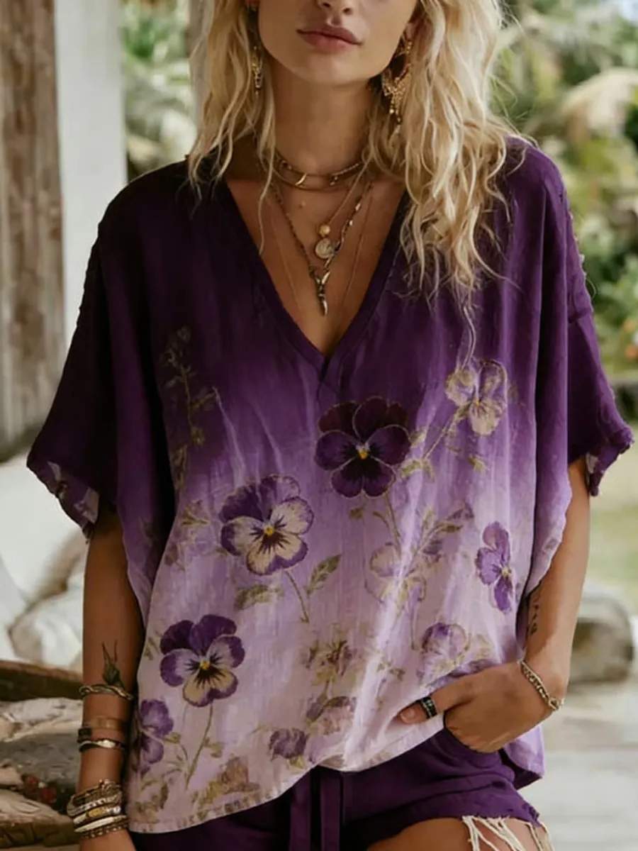 Women's Alzheimer Embroidered Casual Top