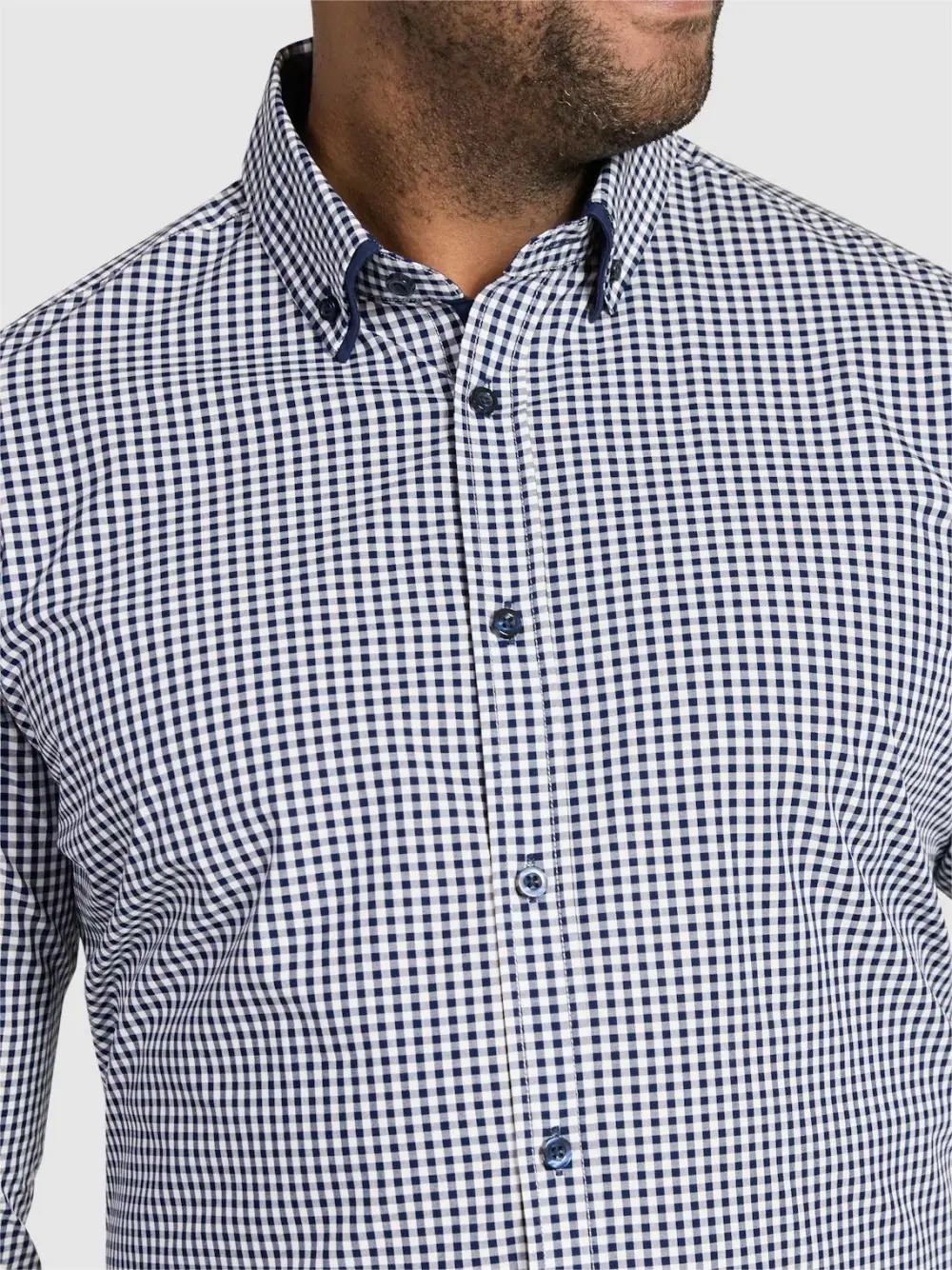 Navy Classic Plaid Long Sleeve Shirts
