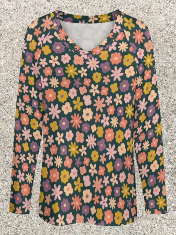 Retro Floral Print T-Shirt