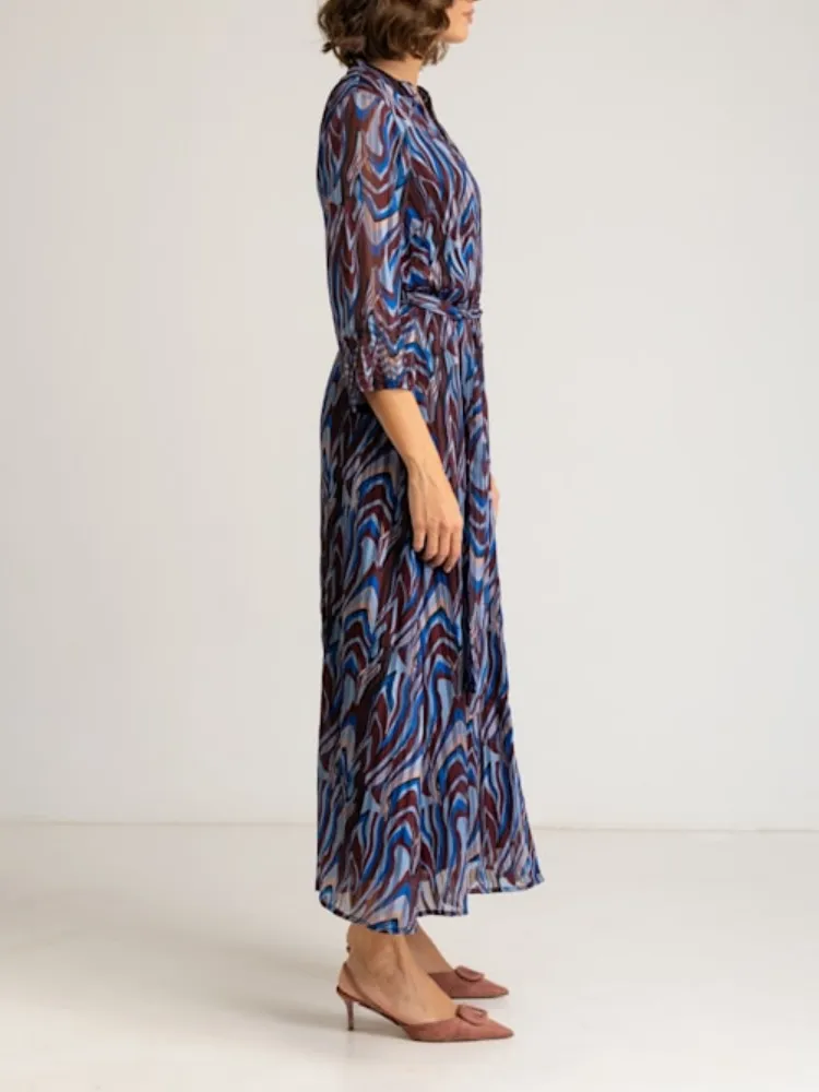 Casual Notched Midi Dress
