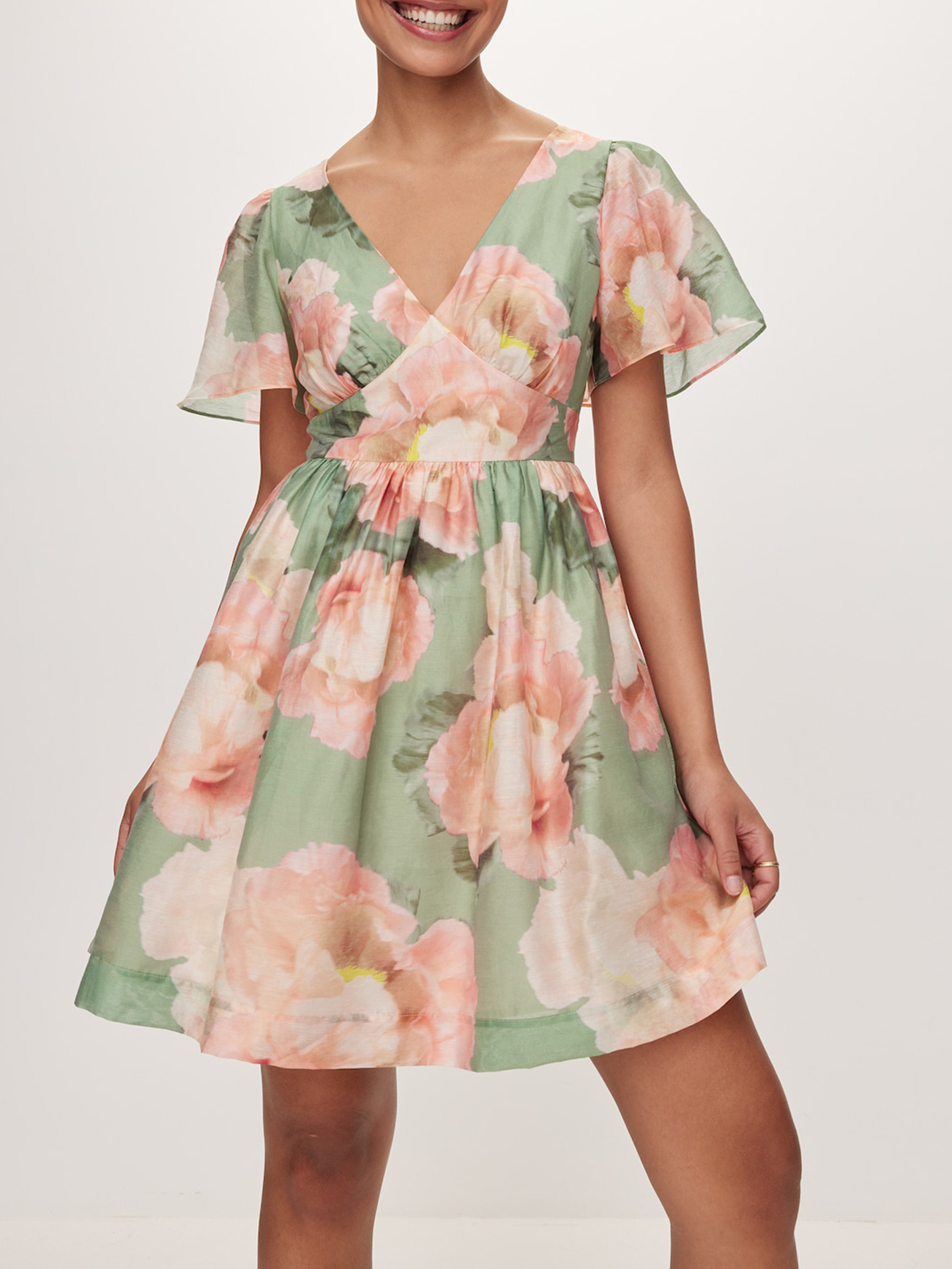 V-Neck Daily Mini Dress