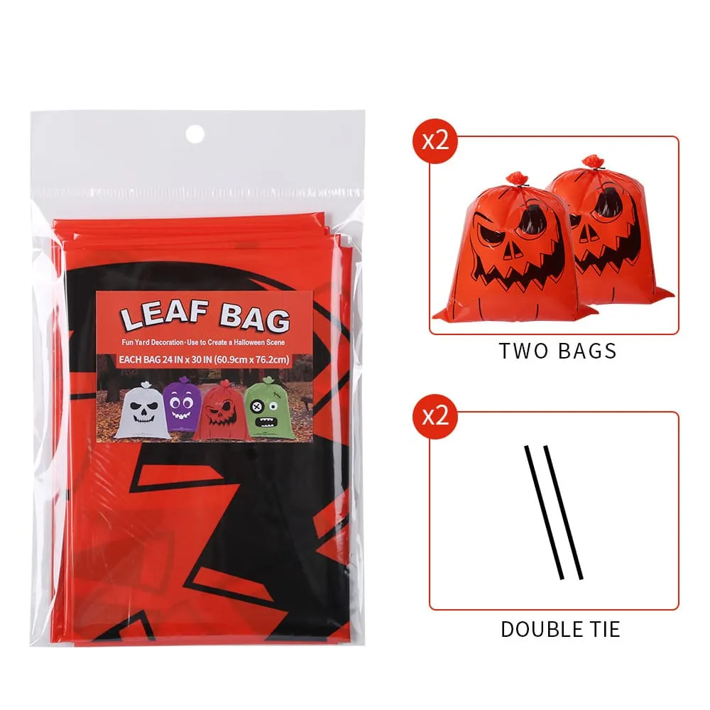 2pcs Halloween Quirky Decorative Leaf Bag 24*30in (61*76.2cm)