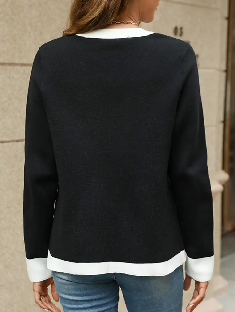 V Neck Knitted Cardigan