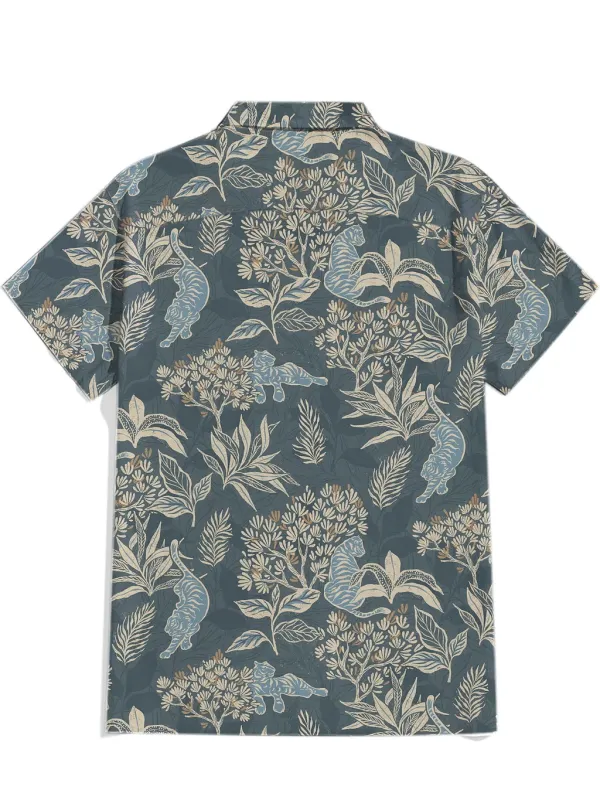 Wildwood Fauna - 100% Cotton Cuban Collar Shirt