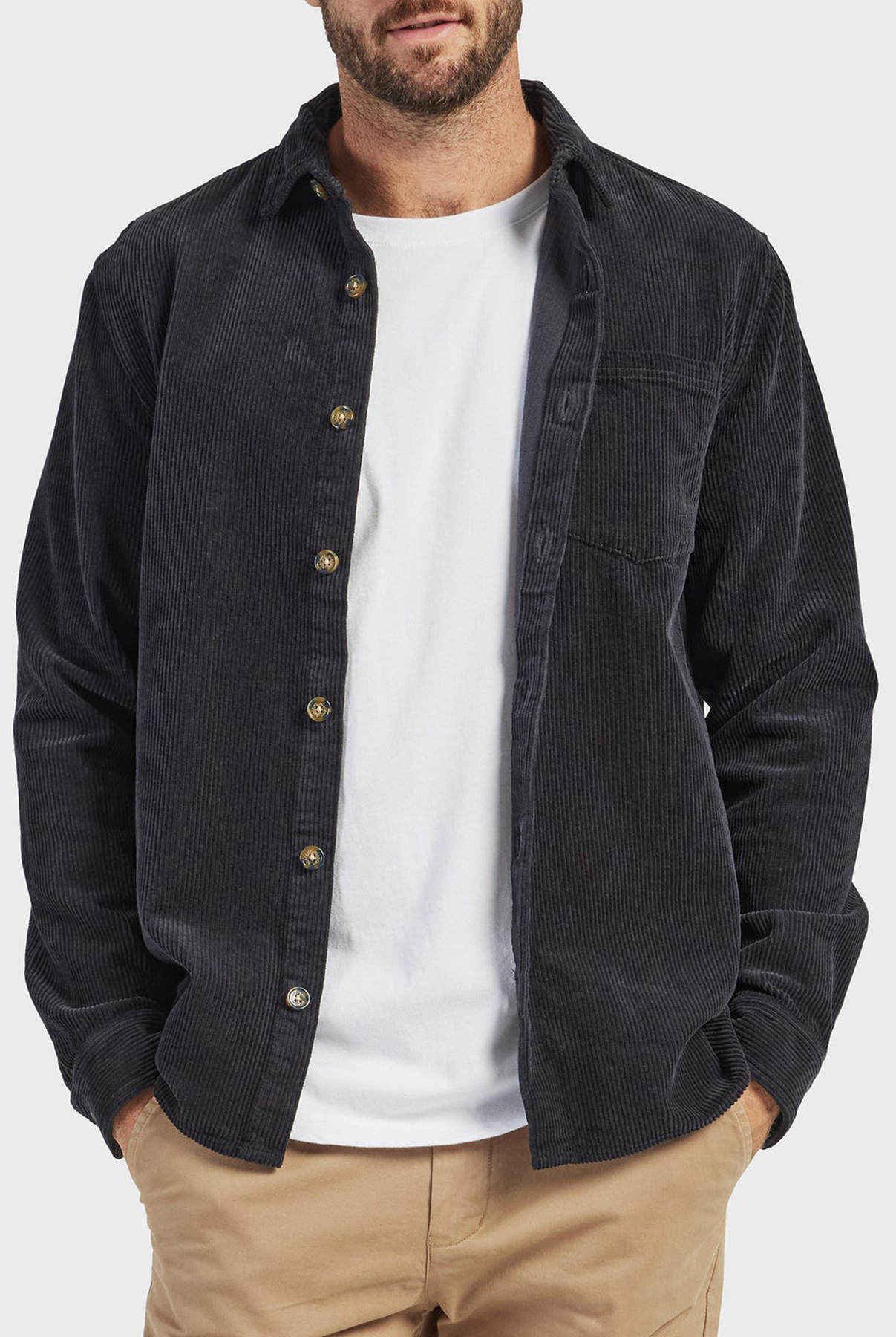Lebowski Cord Overshirt-Navy