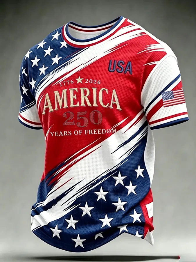 Men'S America Flag Printed Casual T-Shirt