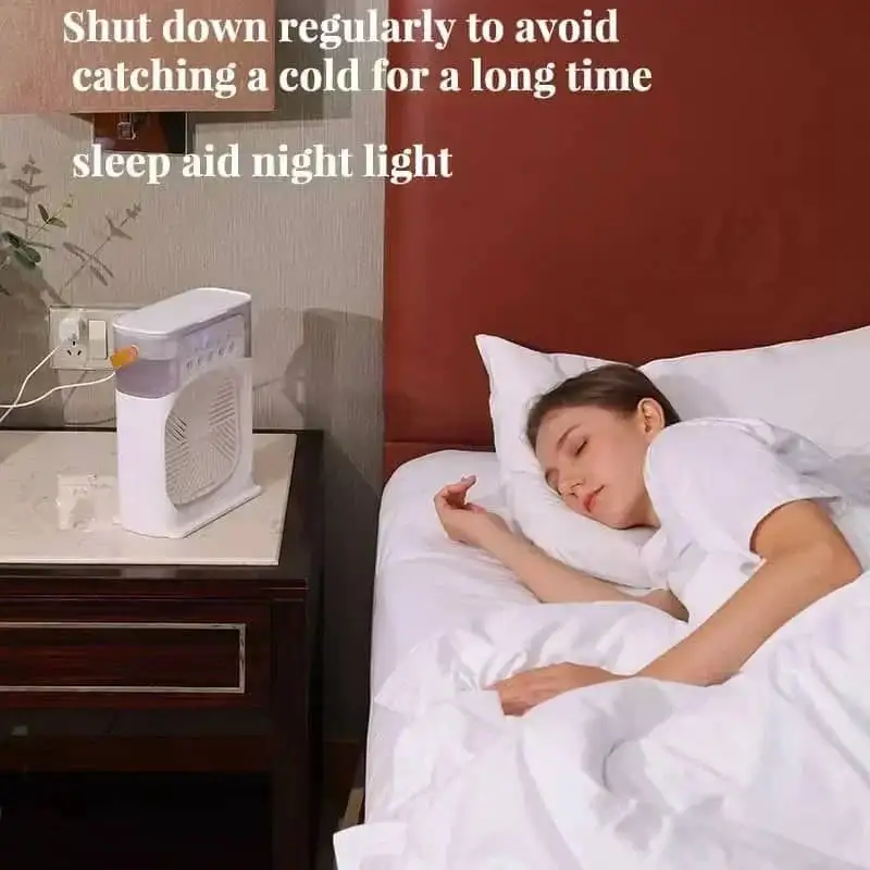 🌬️Here comes the multifunctional cooling wonder! Water mist fan + humidifier + LED night light ✨. The portable air - conditioner cools your home in an instant ❄️