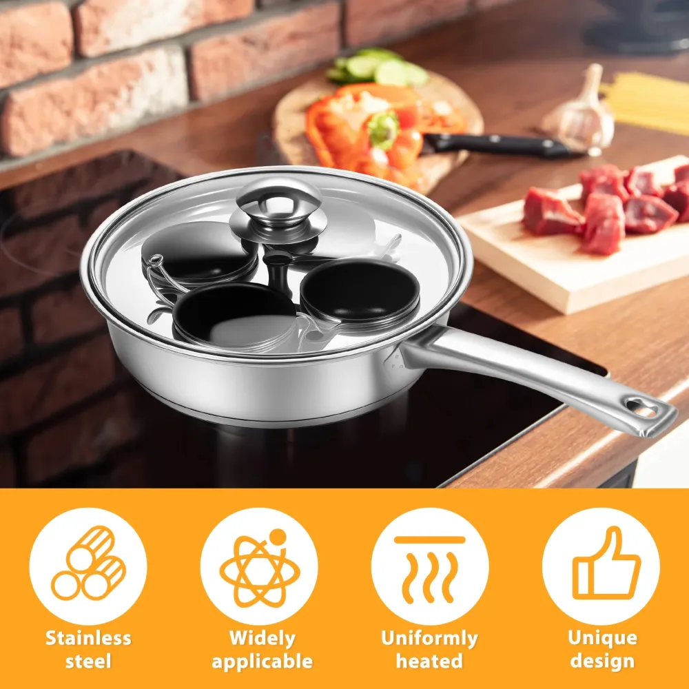 Four Capacities Of Stainless Steel Flat-Bottomed Egg Cooker