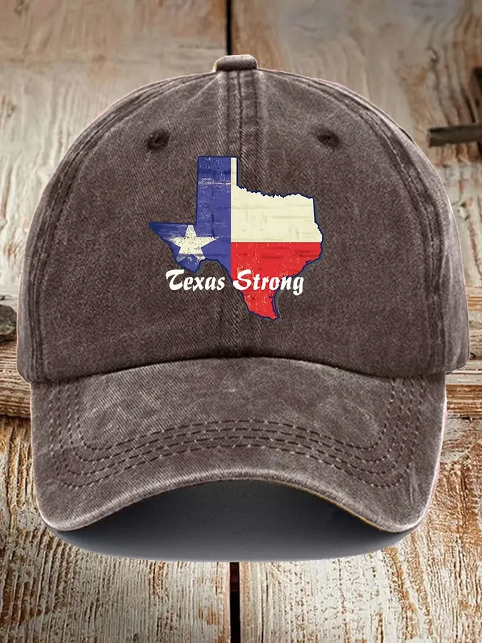 Retro Texas Strong Print Baseball Cap