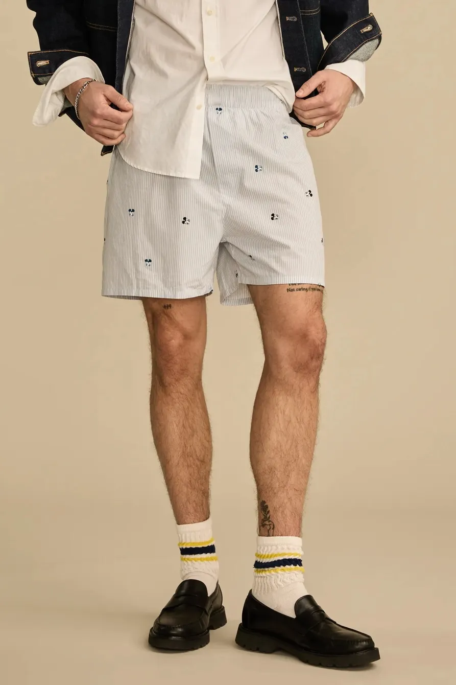 Blue Printed Art Graphic Short