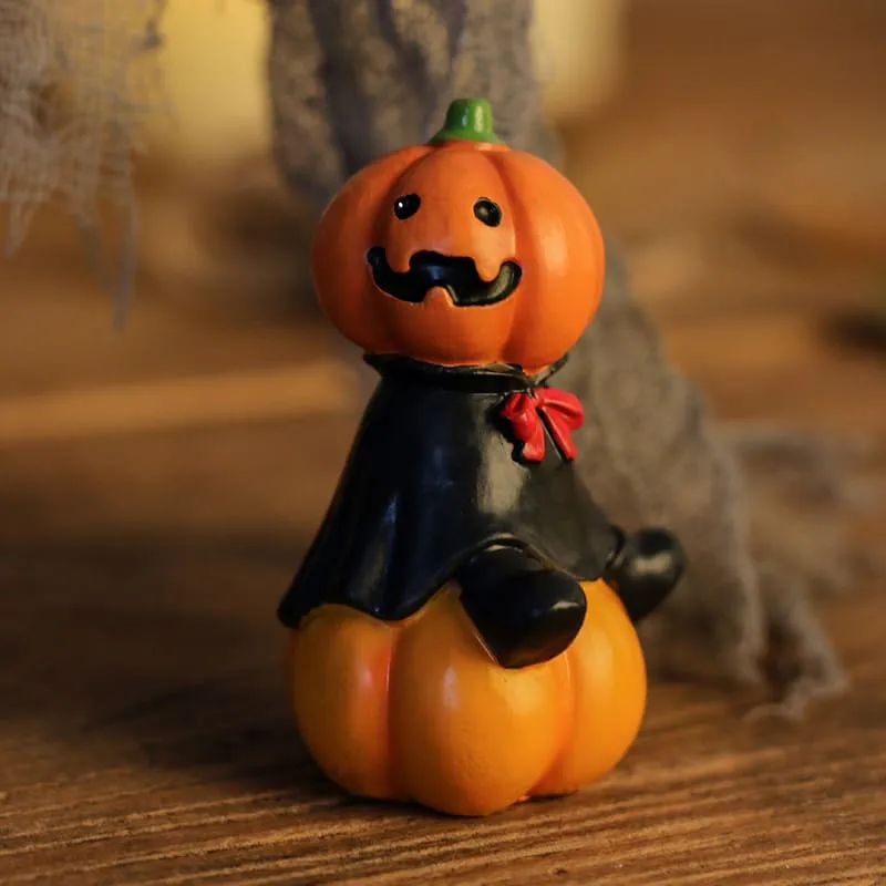Halloween Cute Pumpkin Ghost Owl Resin Ornament For Home Decor