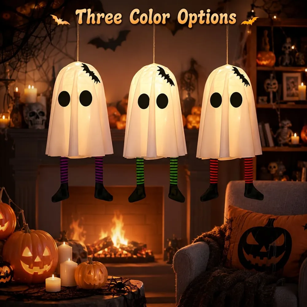 Halloween Bat Ghost LED Decorative Lights Hanging Ornaments