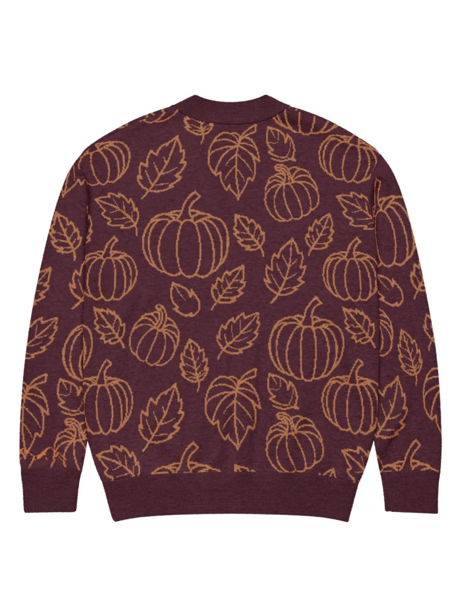 Rustic Pumpkin Leaf Cardigan