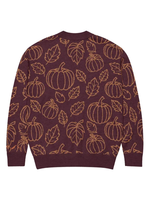 Rustic Pumpkin Leaf Cardigan