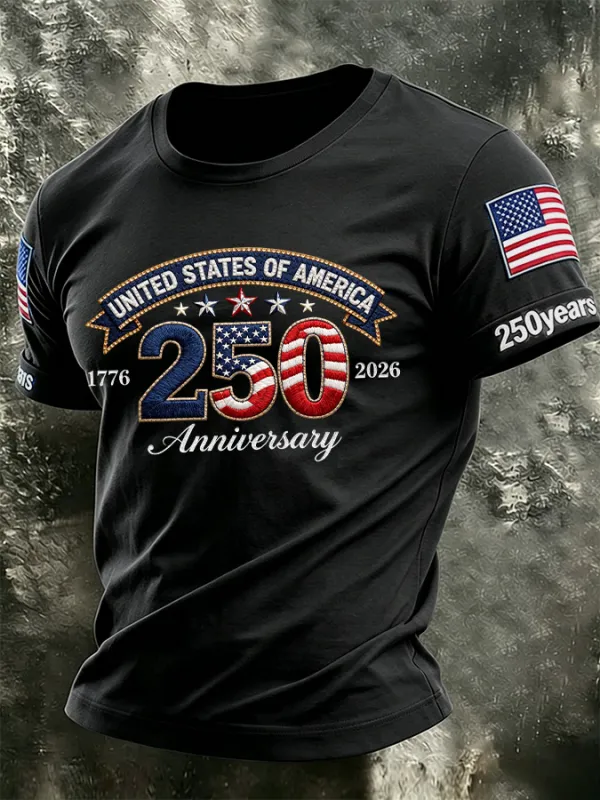 Men'S America Flag Printed Casual T-Shirt