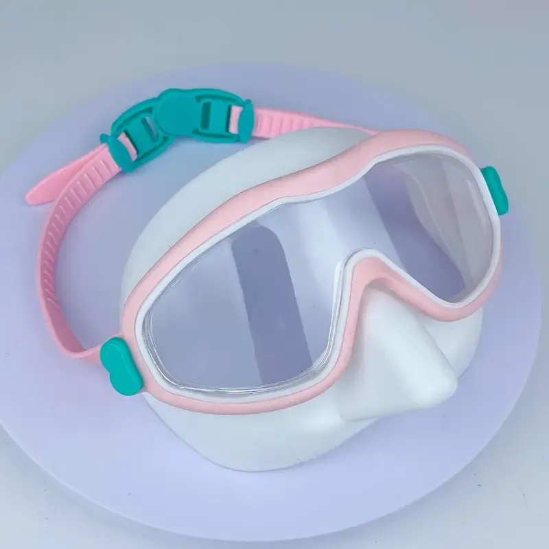 Pink White Anti-Fog Swimming Goggles