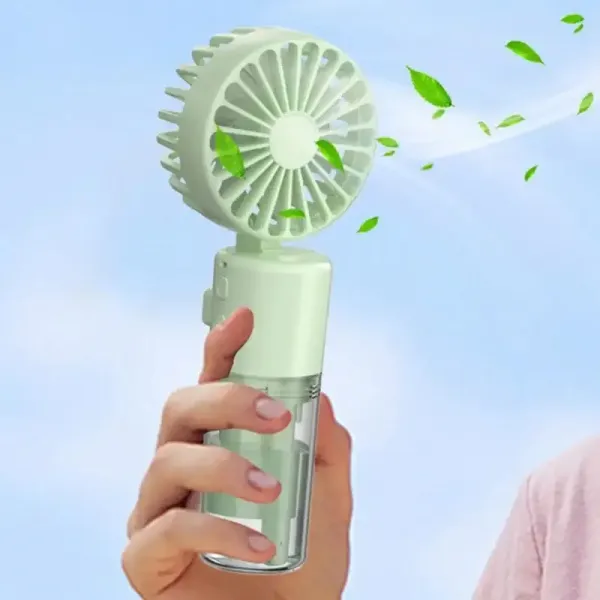 Mini Foldable Handheld Fan With Spray Mister