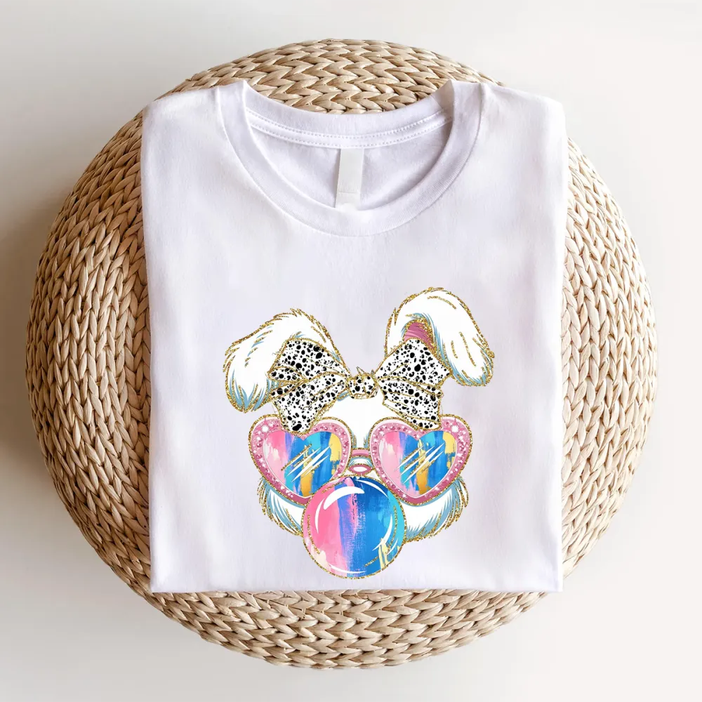 Bunny Blowing Bubble Graphic T-Shirt